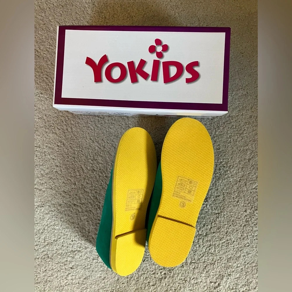 Yokids Green Loafers Girls Size 3